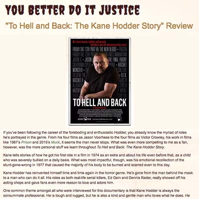 To Hell and Back: The Kane Hodder Story Review